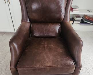 Arhaus Leather Wingback Armchair
