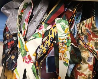 Collection of Designer Silk Ties including Hermes and Nicole Miller