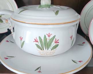 Vintage Ceramiche Fontana Siena Soup Tureen with Lid and Underplate