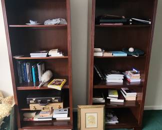 Thomasville "Lighted" Solid Wood Bookcases (Pair)