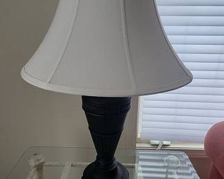 Neoclassical Black Table Lamp with Bell Shade