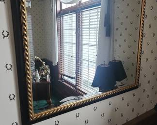 Ornate Gilt Rope Twist and Black Mirror