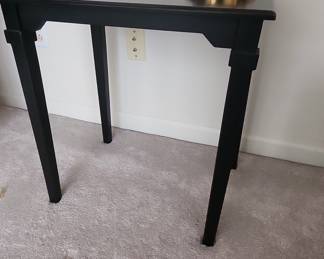 Black Console Table with Tapered Legs