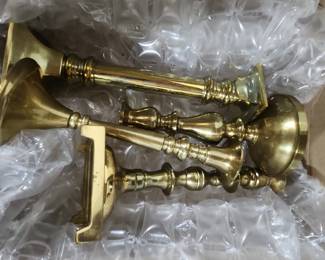 Set of Three Brass Candlesticks