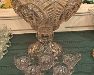 Punch Bowl with 5 Punch Cups 
