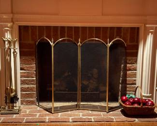 3 Fireplace Screens and Fireplace Tools Sets