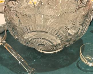 Punch Bowl with 18 Matching Cups