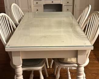 Kitchen Table with Glass Top and 4 Chairs