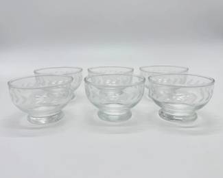 80 AnchorHockingLaurelClearFootedEtchedDessertBowls