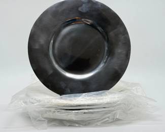 73 PotteryBarnSilverBaronaCharger6PieceSetBrandNew