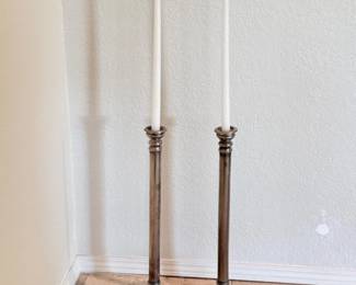 113 TallNeoclassicalColumnStyleTaperCandlestickHolders