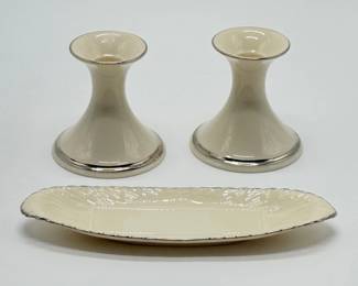 32 LenoxSymphonyCandlestickHolderButterDish