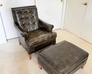 99 VintageHeritageLeatherArmchairOttoman