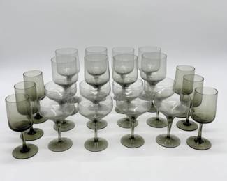 70 VintageOrreforsRhapsodySmokeGlasswareSet