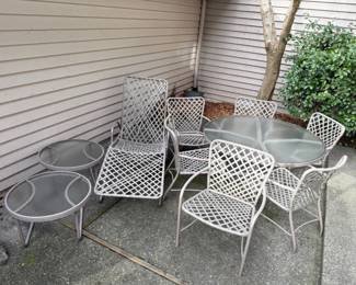 118 WeatheredOutdoorAluminumPatioSet