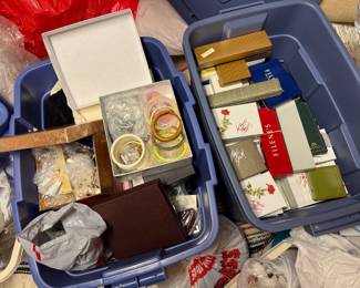 more bins of vintage costume jewerly