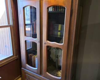 Antique Knockdown Bookshelf Armoire