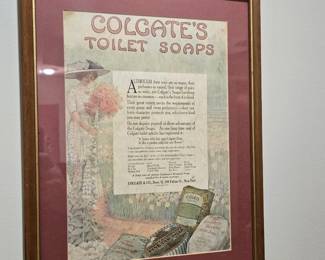 Framed Colgate's Toilet Soaps Advertising