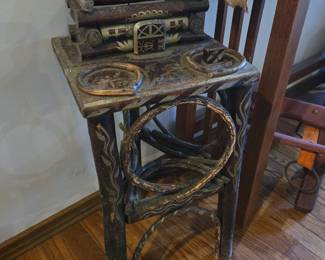 Adirondack Twig Side Table Smoking Stand