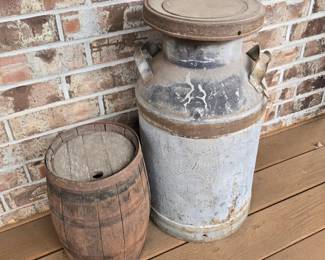 Milk Can & Mini Barrel
