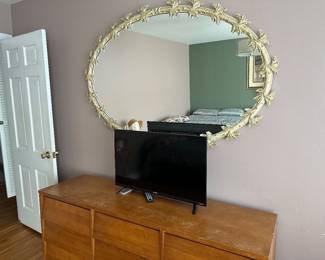 Beautiful Antique large French metal mirror 