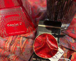 Yves St Laurent red enamel pendant $220