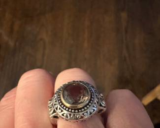 $50 - Sterling & smoky topaz ring 