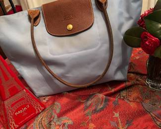 Lonchamps handbag purse double handle extra large Blue $95