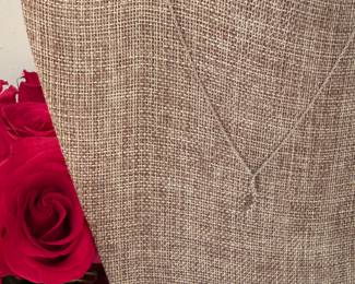 #40 - $250 - Journey 14kt white gold chain 18 1/2" L & pendant with diamonds. 1.5 grs