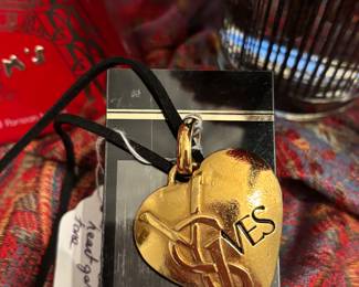 $248 Yves Saint Laurent gold heart pendant 