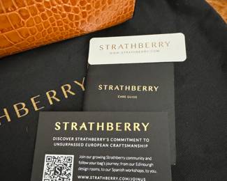 Strawberry Midi Tote 2 Way Handbag / shoulder bag embossed Croc Brown -11 1/2 x 9 1/2
Scottish company - Handcrafted in Spain - New  comndition (small tiny mark inside) $500
