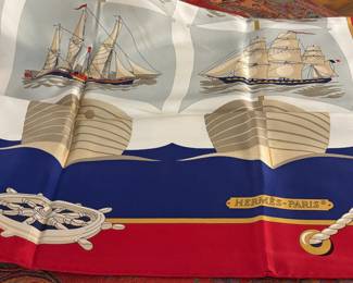 Hermes scarf Red Grand Large silk $450 