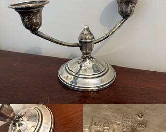 As-Is Sterling double footed Candlestick 