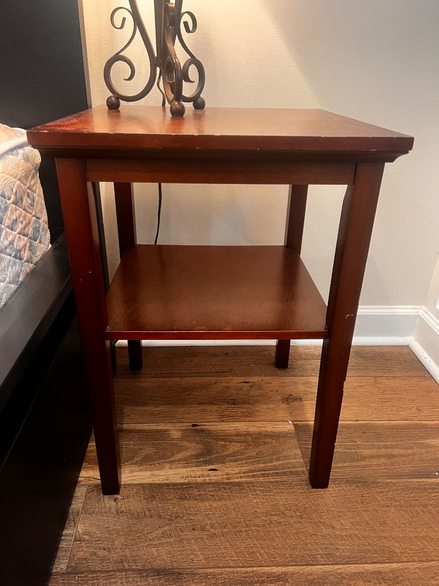 One of two side tables 