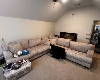 Huge sectional couch from Ashley Furniture. Teddy Bear fabric, removable covers for easy washing