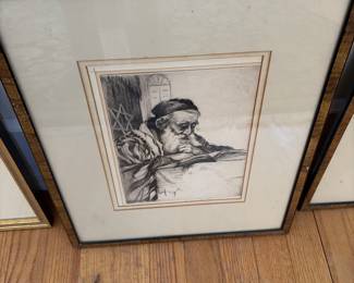 Black and white portrait scene print