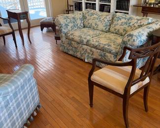 Beautiful fabric on club chairs we have two of them