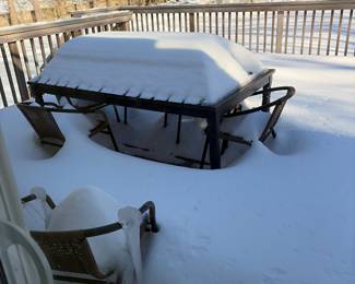 Table and chair set sorry snow covered Will try to get a summer picture up here of it.