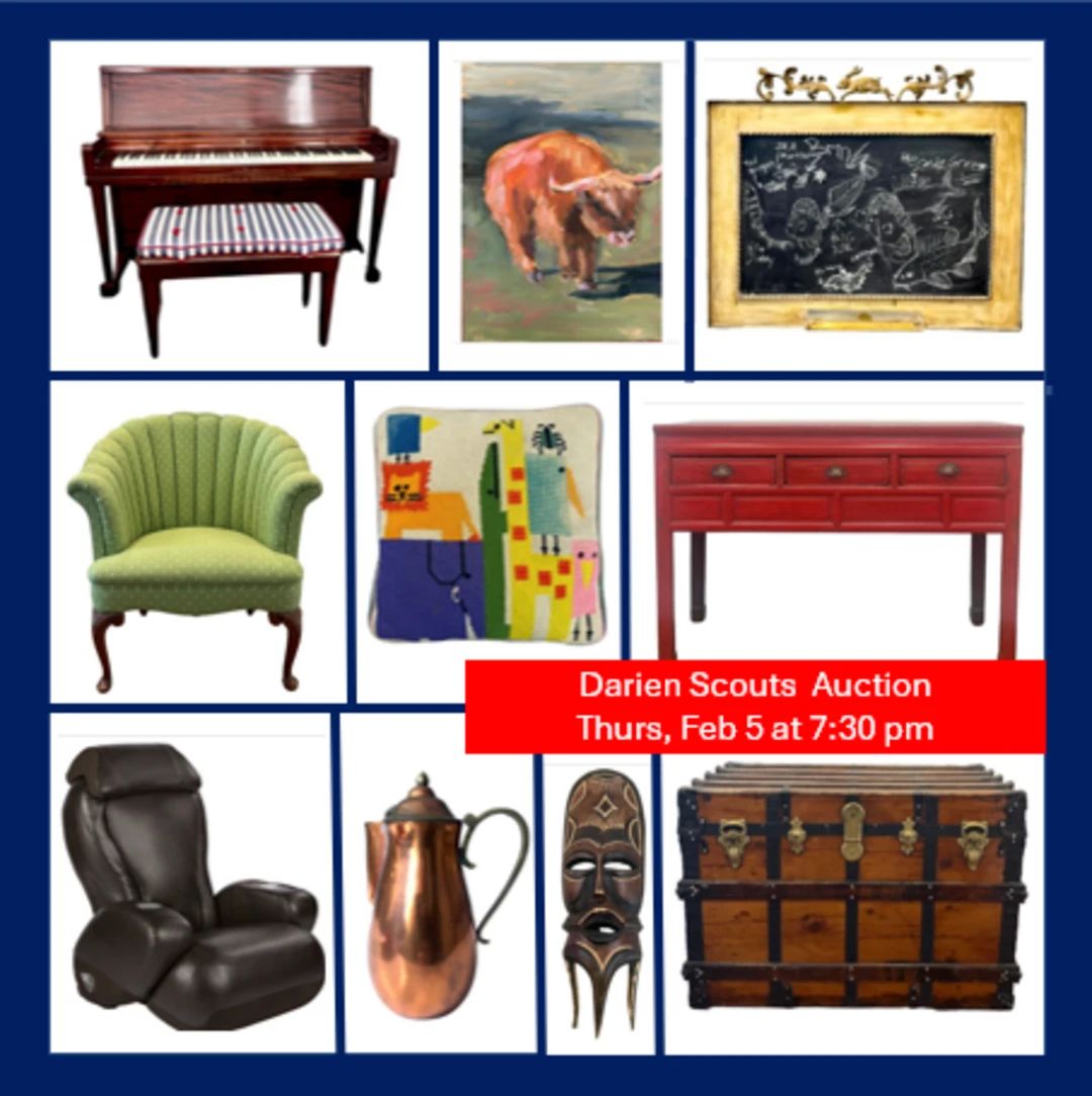 200 items items from Darien CT estates including distinctive furntiure, original art, home decor, collectibles, housewares, sports and fitness, toys, and more!