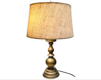 Vintage Brass Table Lamp With Coordinating Burlap Shade
