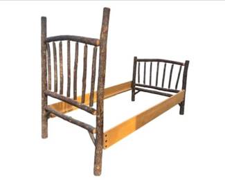 Old Hickory Adirondack Style Natural Hickory Spindle Bed - Signed Old Hickory Shelbyville, IN
