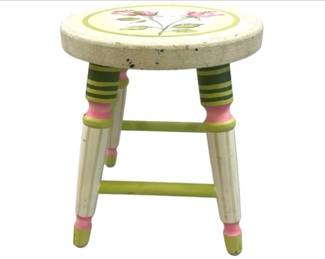 Wooden Hand Painted Stool