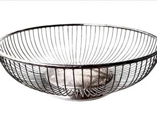 Silver Plated Mid Century Basket - Modernist Wire Design