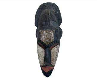 Hard Carved Wooden And Metal Mask Made In Ghana