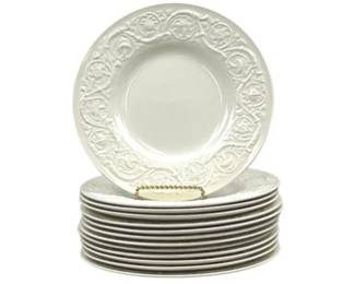 Wedgwood Etruria & Barlaston Patrician Ivory Cream Dinner Plates (13 Plates)