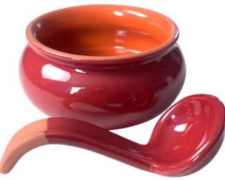 Crate & Barrel Portuguese Serving Bowl & Spoon