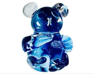 Glass Bear Figure - Signed "United States Commemorative Art Gallery"