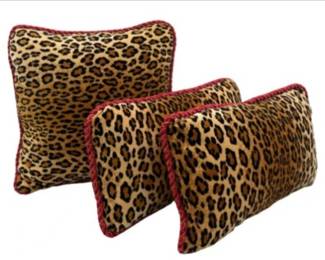 Set Of Three Leopard Throw Pillows