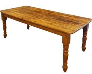 Vintage Pine Farm Table - 7 Ft Long - Great Condition!
