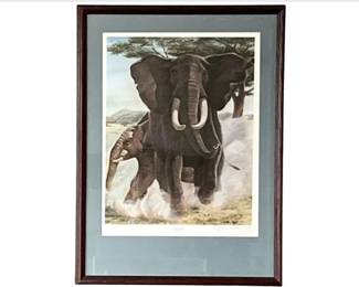 John A. Ruthven, Elephants Signed Lithograph - 660/725